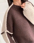 Pullover, Kontrastfarbe, Schoko