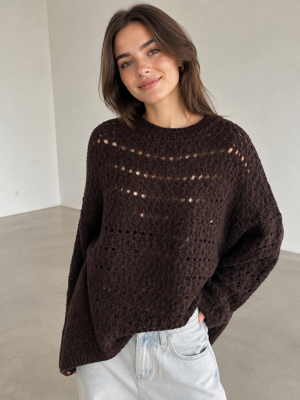 Häkelpullover, Schoko