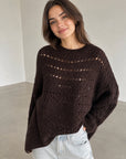 Häkelpullover, Schoko
