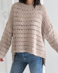 Häkelpullover, Beige