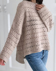 Häkelpullover, Beige