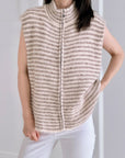 Strickweste, Streifen, Beige
