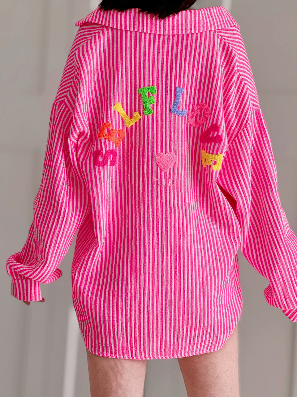 Musselin Bluse, Self Love, Streifen, 2 Farben