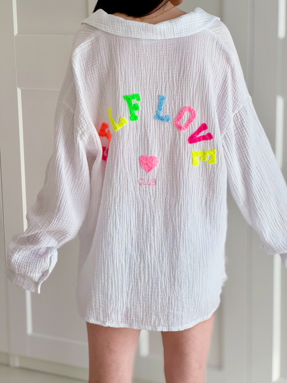 Musselin Bluse, Self Love, 2 Farben