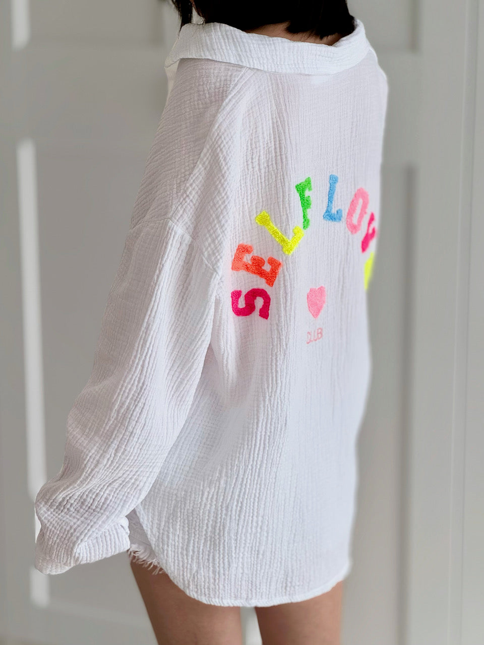 Musselin Bluse, Self Love, 2 Farben