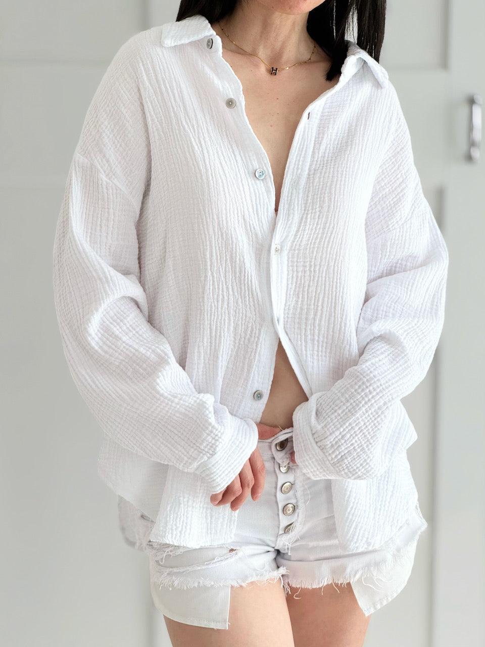 Musselin Bluse, Self Love, 2 Farben