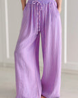 Musselin Hose, Lavendel-Streifen