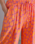 Musselin Hose, Wild-Leo, Orange-Violett