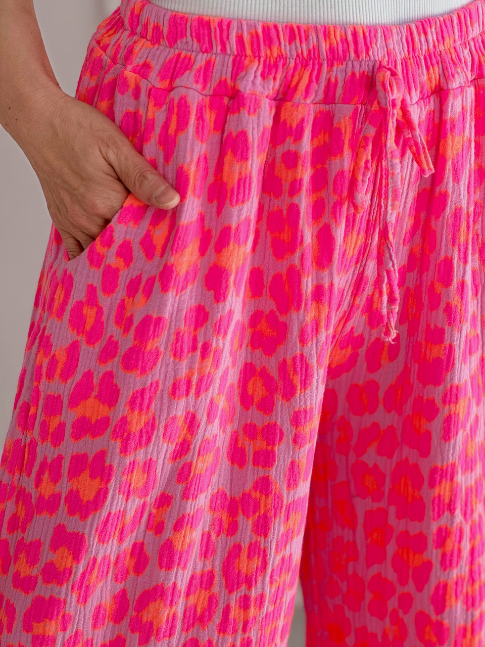 Musselin Hose, Wild-Leo, Pink-Rosa
