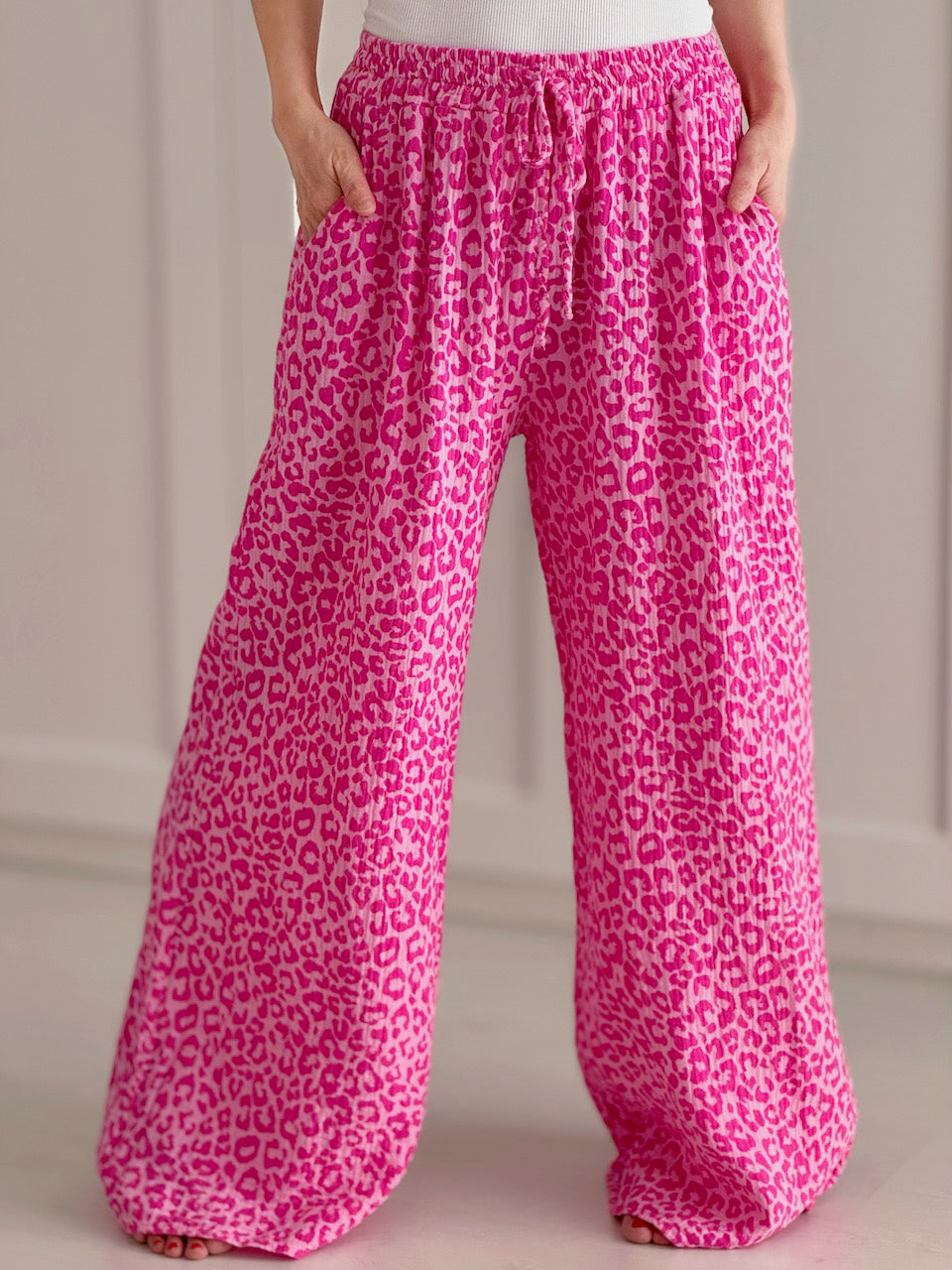 Musselin Hose, Leo, Hotpink