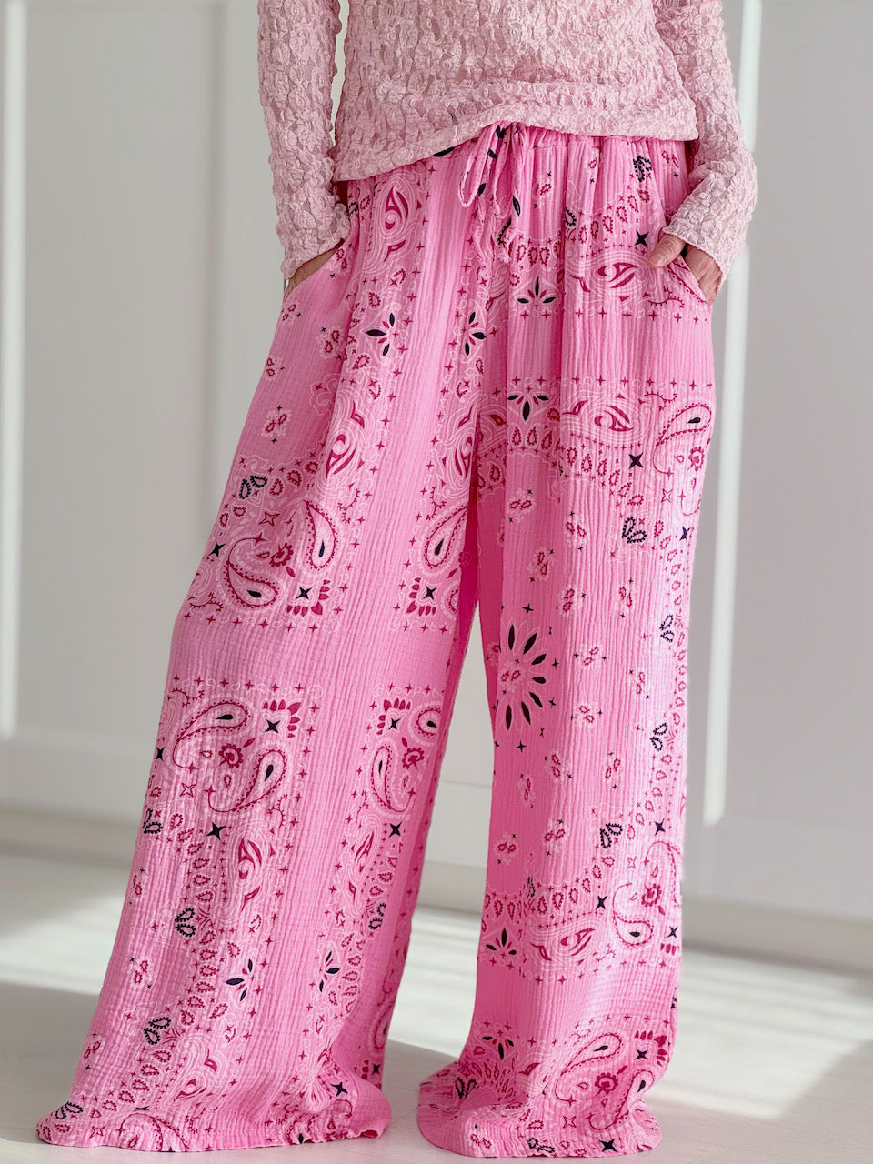 Musselin Hose, Paisley, 4 Farben