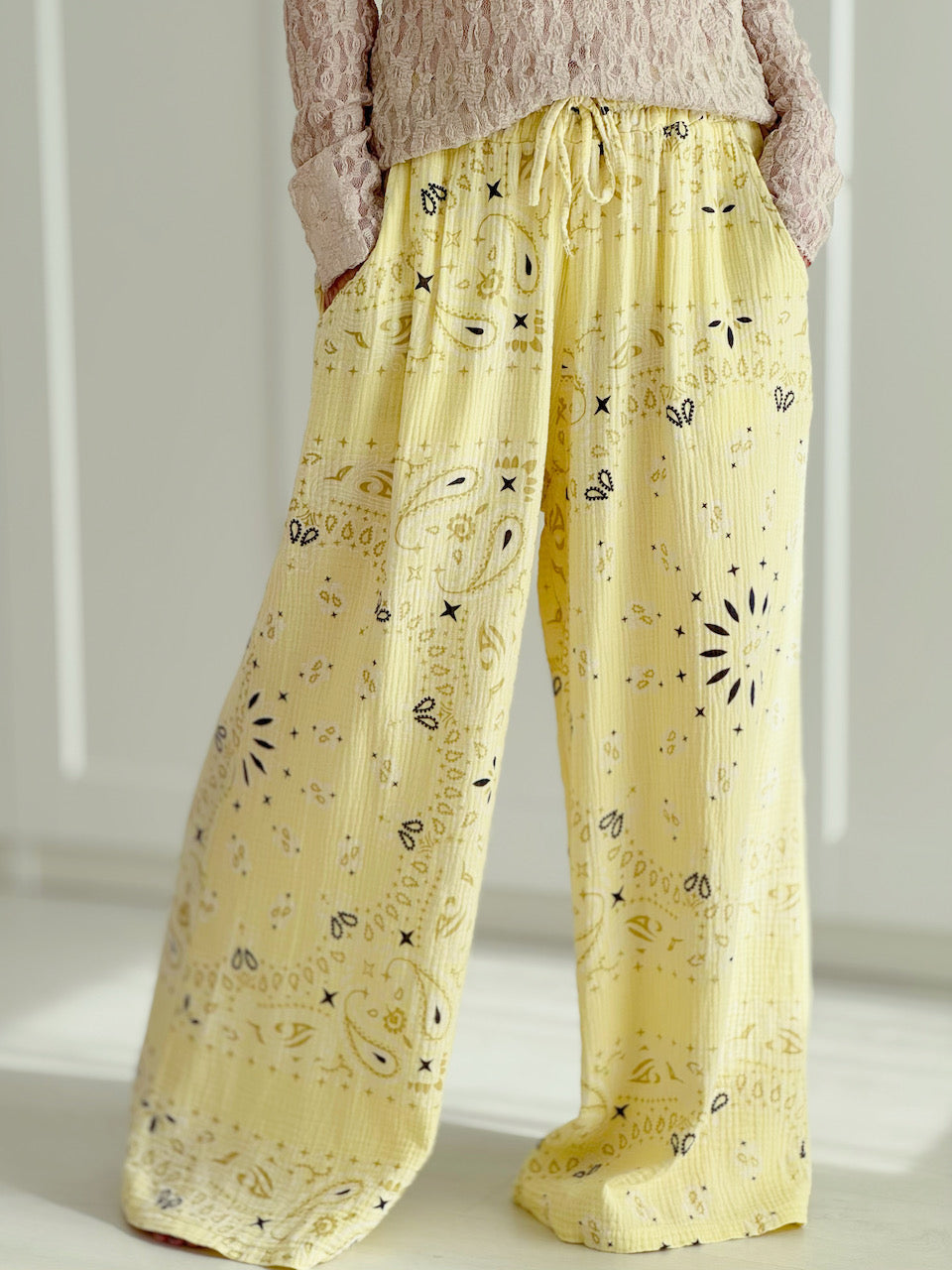 Musselin Hose, Paisley, 4 Farben