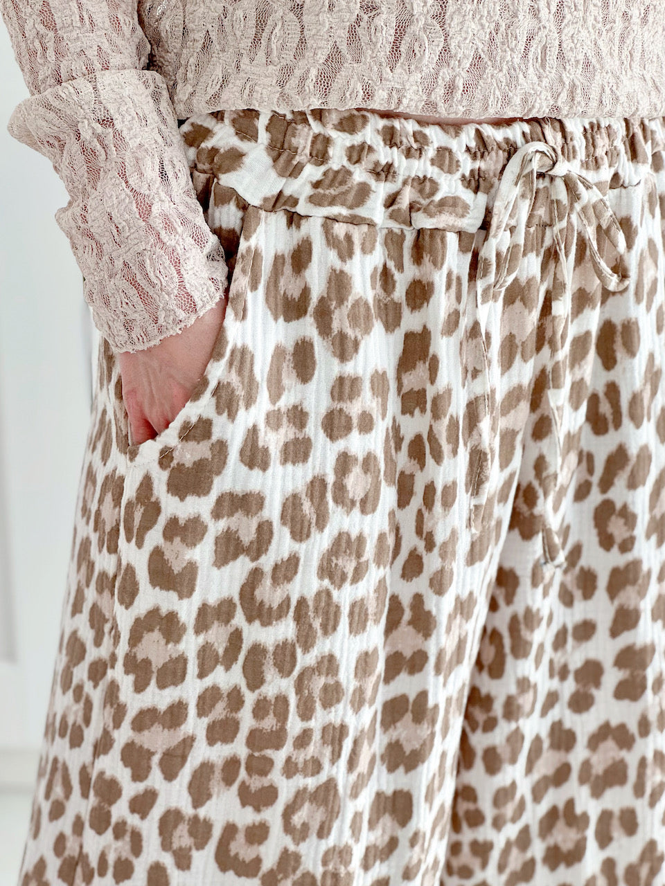 Musselin Hose, Biege-Leo