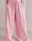 Musselin Hose, Rosa-Streifen