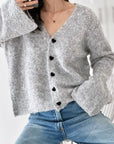 Strickjacke, Herzknöpfen, 2 Farben