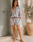 Musselin Bluse, neue Streifen, Grün