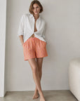 Musselin Shorts, Neon-Leo, Gelb-Violett