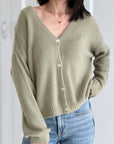 Strickjacke, Alpaka, Matcha