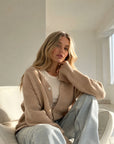 Strickjacke, Alpaka, Taupe