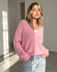 Strickjacke, Alpaka, Babyrosa
