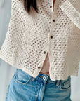 Strickjacke, Lochstricken, 2 Farben