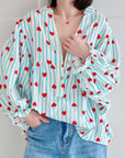 Musselin Schlupfbluse, Herzen, 6 Farben