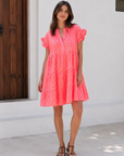 Musselin Tunika, Neon-Leo, Orange