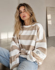 Sweatshirt, Perfect Life, Blockstreifen, 4 Farben