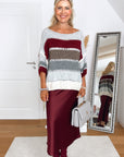 Pullover, Pastell, breite Streifen, Flauschi, 4 Farben