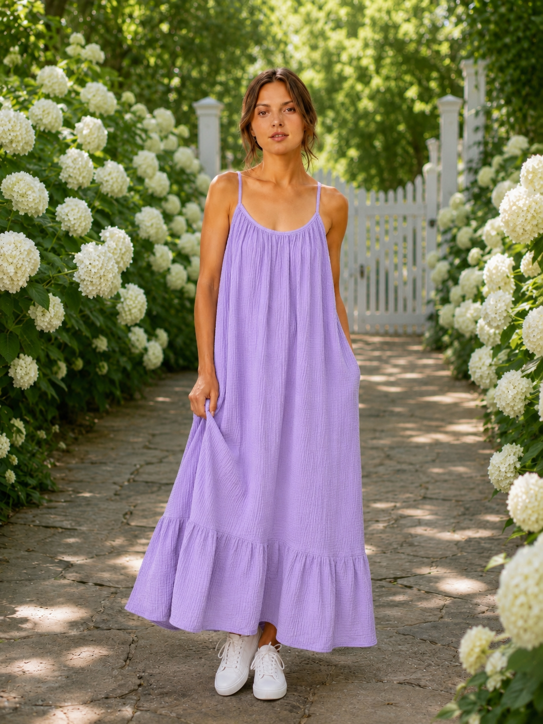 Musselin Sommerkleid, 4 Farben
