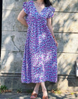 Musselin Kleid, Rückenausschnitt, ärmellos, Violett-Leo