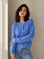 Strickjacke, Mohair, Jeans