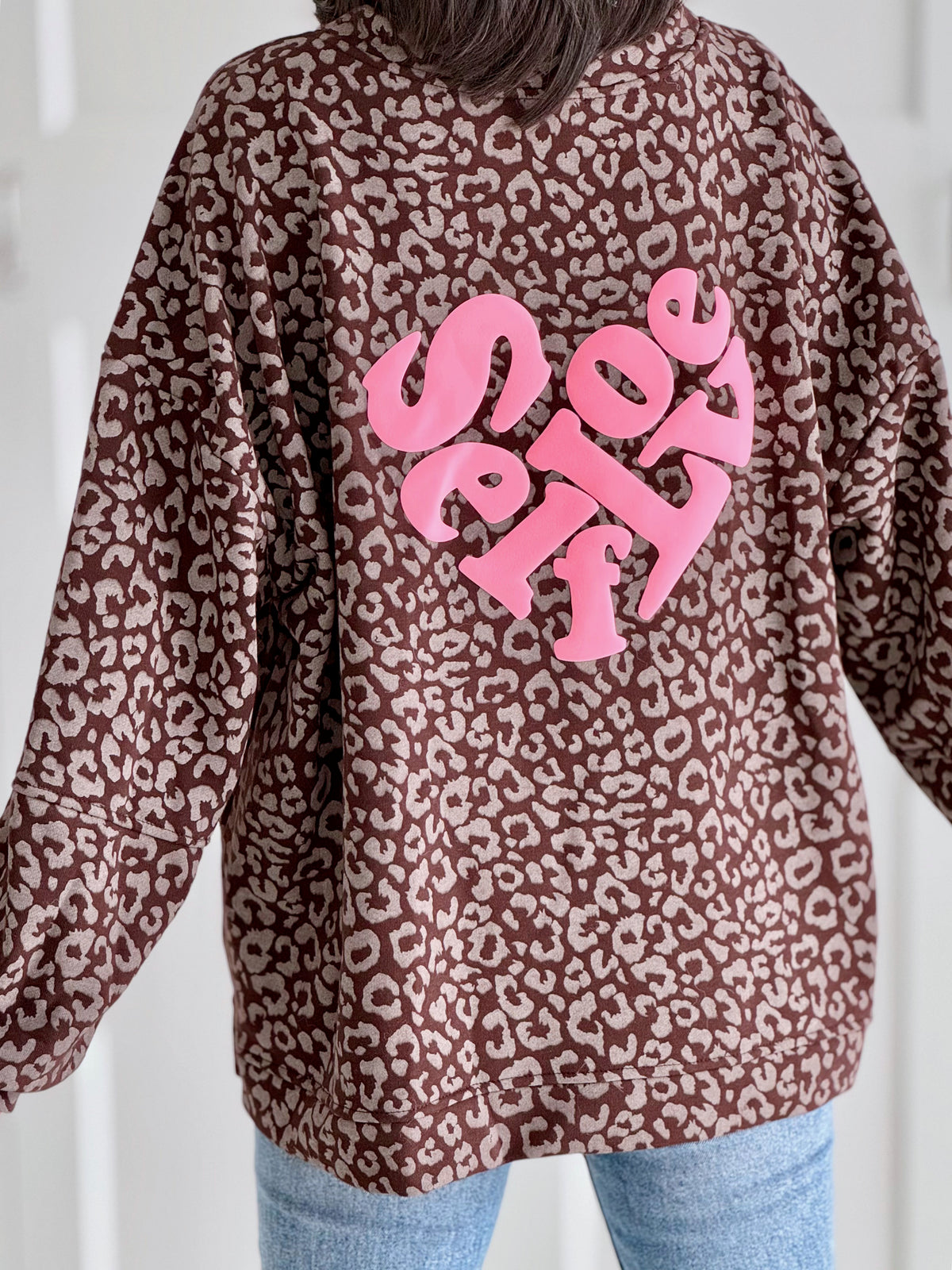 Sweatshirt, Leo, 3D-SelfLove, Schoko