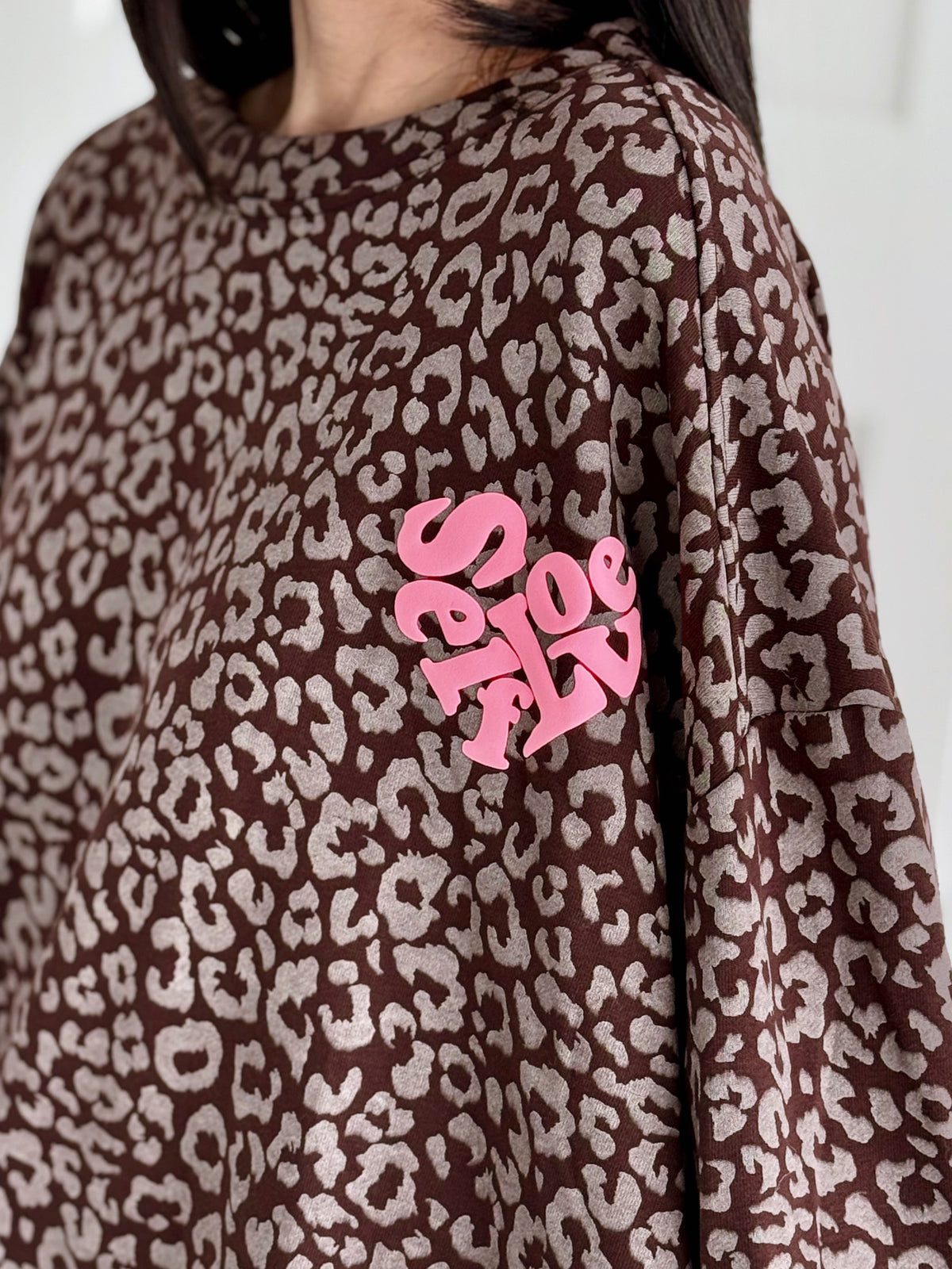 Sweatshirt, Leo, 3D-SelfLove, Schoko