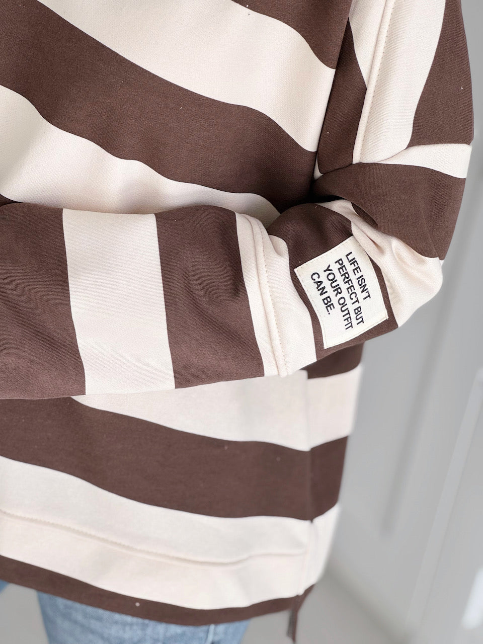 Sweatshirt, Perfect Life, Blockstreifen, 4 Farben