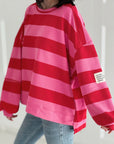 Sweatshirt, Perfect Life, Blockstreifen, 4 Farben