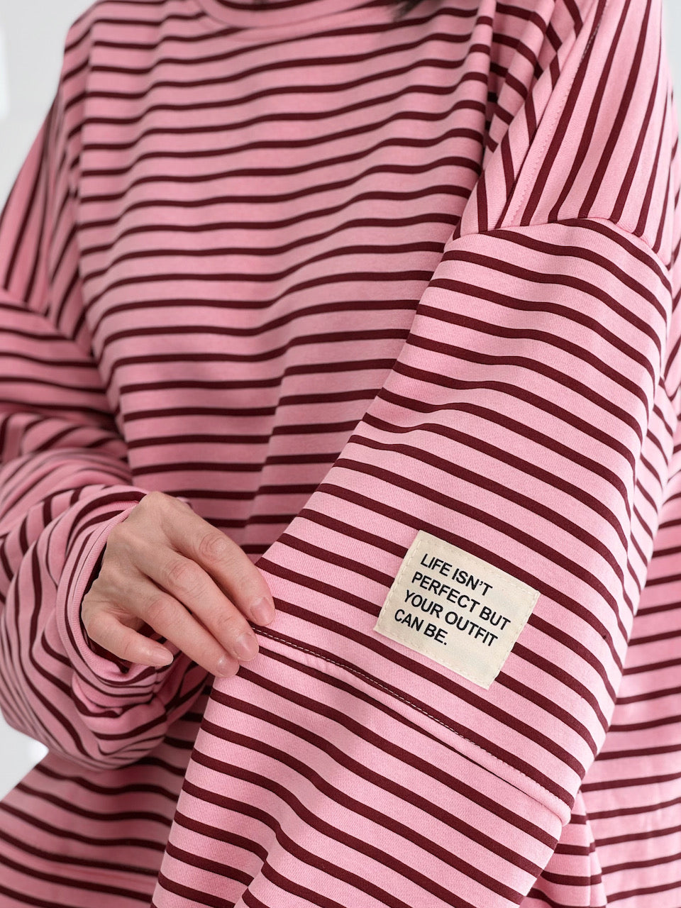 Sweatshirt, Perfect Life, Streifen, Rosa
