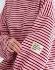 Sweatshirt, Perfect Life, Streifen, Rosa