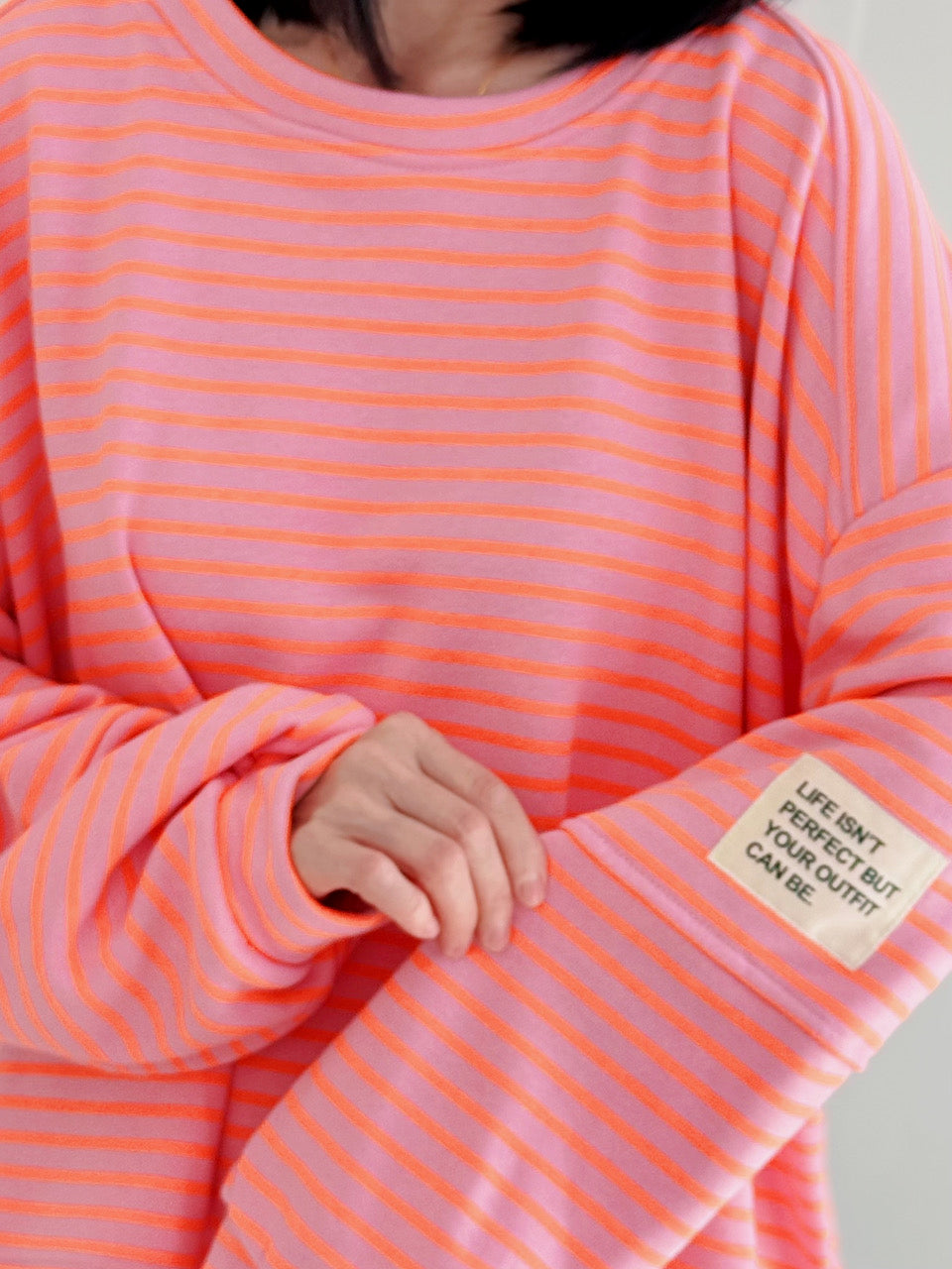 Sweatshirt, Perfect Life, Streifen, Neon