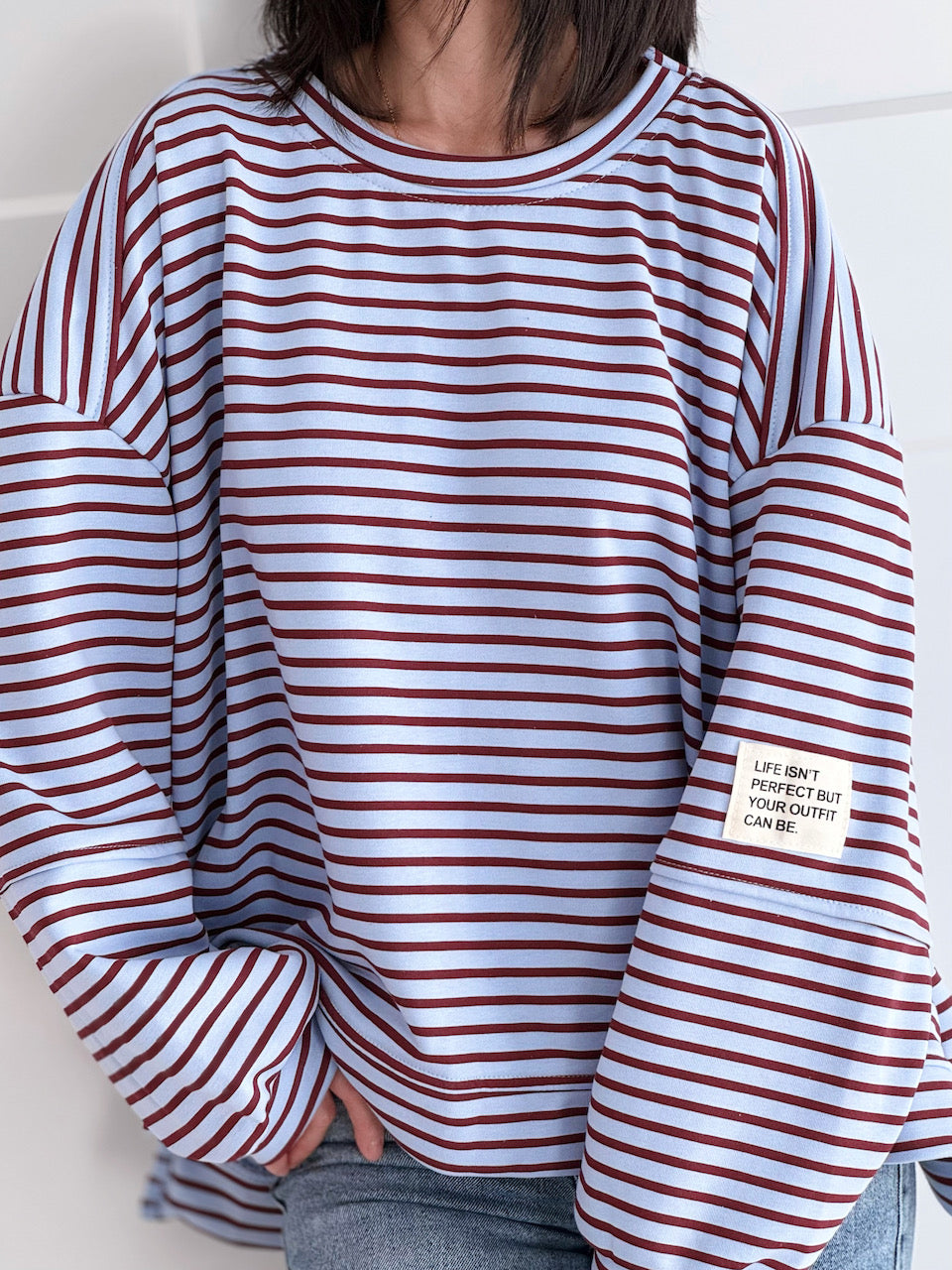 Sweatshirt, Perfect Life, Streifen, Blau