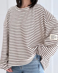 Sweatshirt, Perfect Life, Streifen, Cremeweiß