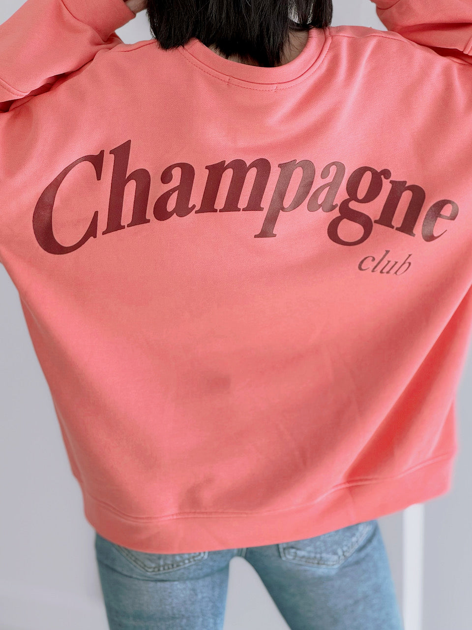 Sweatshirt, Champagne Club, Korallrosa