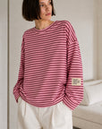 Sweatshirt, Perfect Life, Streifen, Rosa