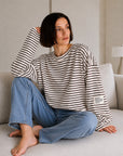 Sweatshirt, Perfect Life, Streifen, Cremeweiß