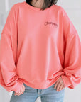 Sweatshirt, Champagne Club, Korallrosa
