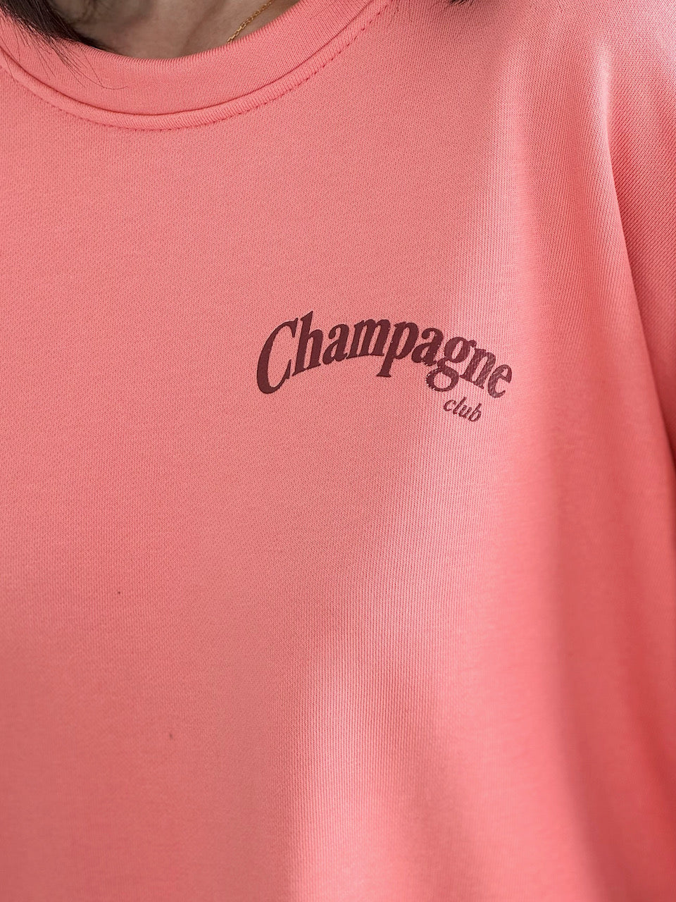 Sweatshirt, Champagne Club, Korallrosa