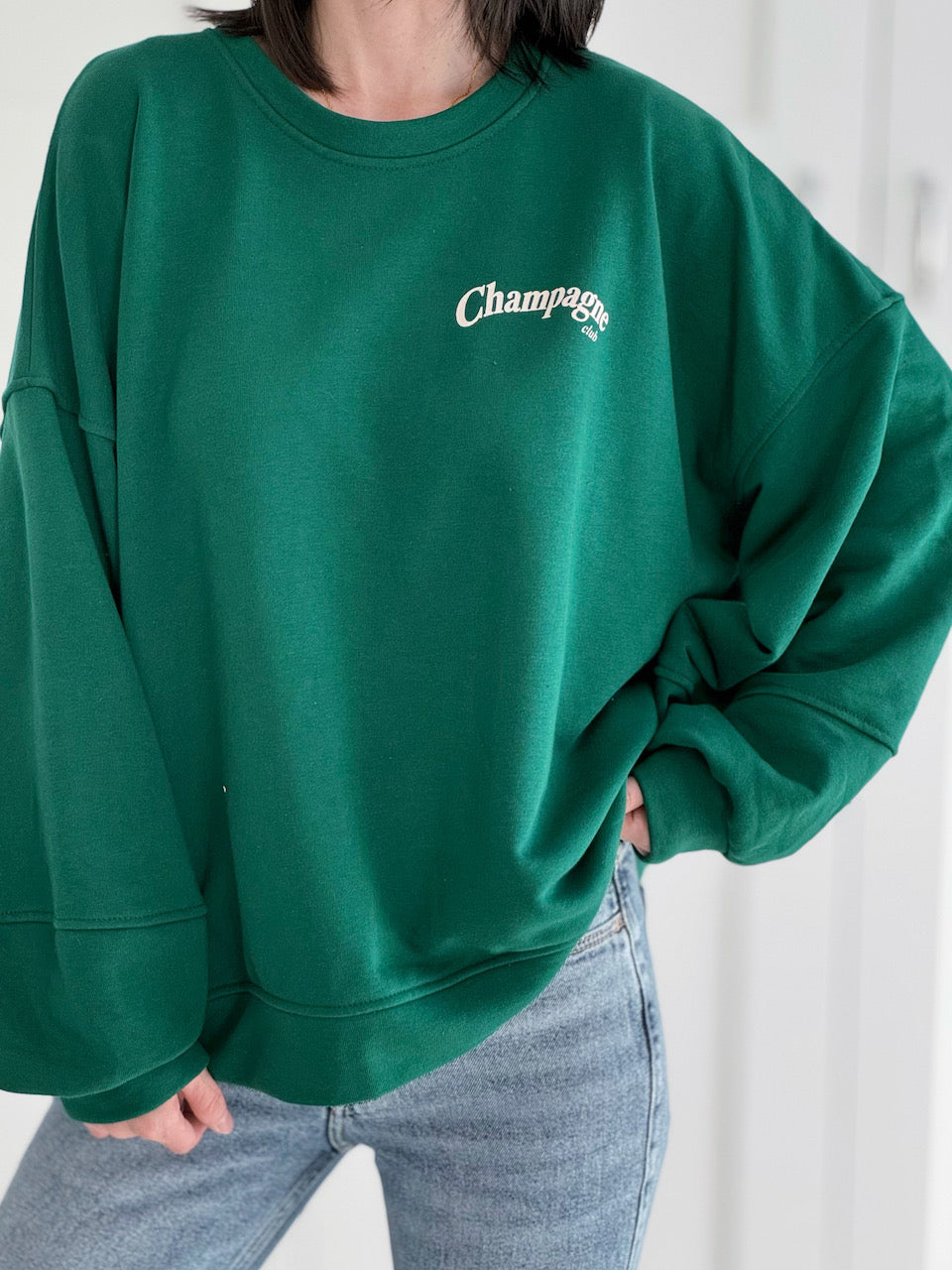 Sweatshirt, Champagne Club, Tiefgrün