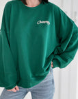 Sweatshirt, Champagne Club, Tiefgrün