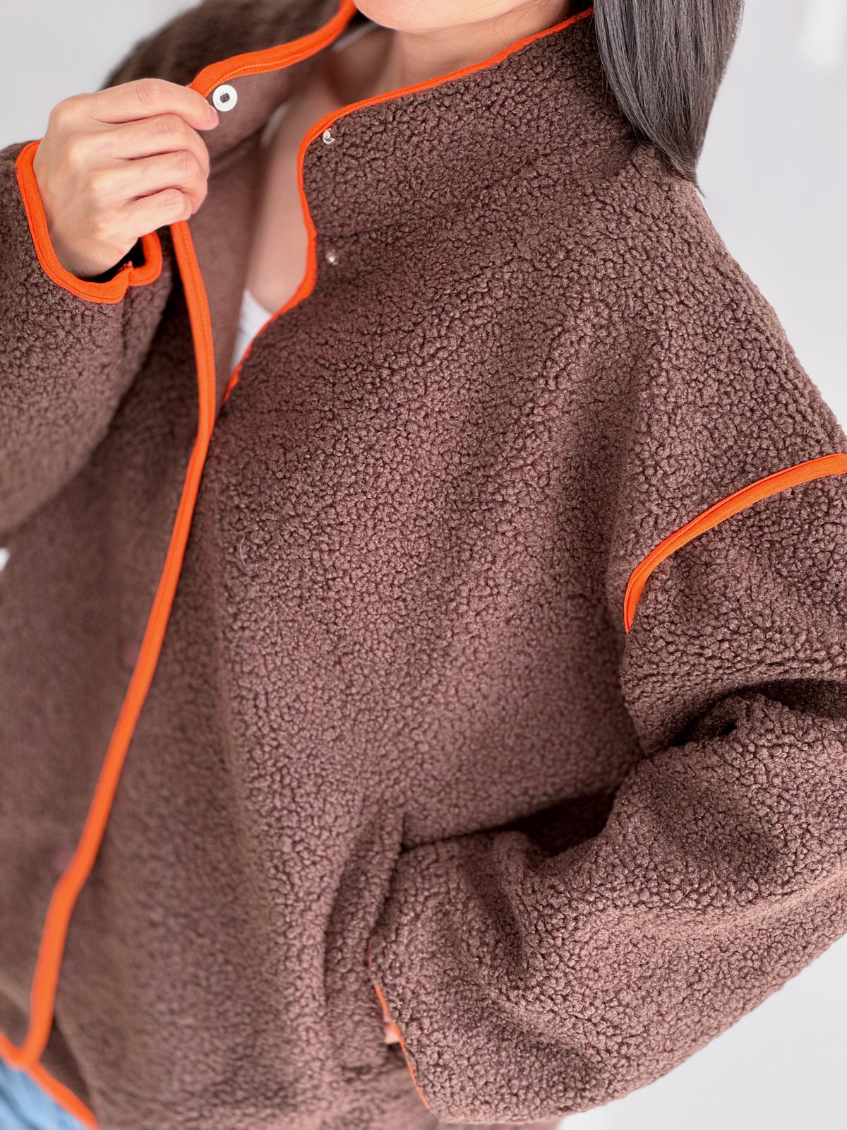 Teddyjacke, mit Kontrastkanten, 4 Farben