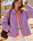 Teddyjacke, mit Kontrastkanten, 4 Farben